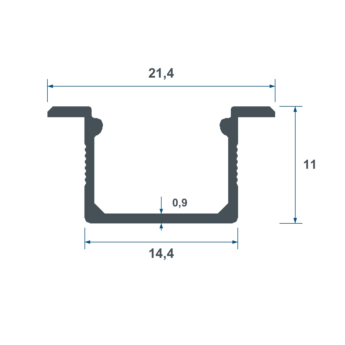 SLC 6008 Alüminyum Led Profil - Teknik Çizim