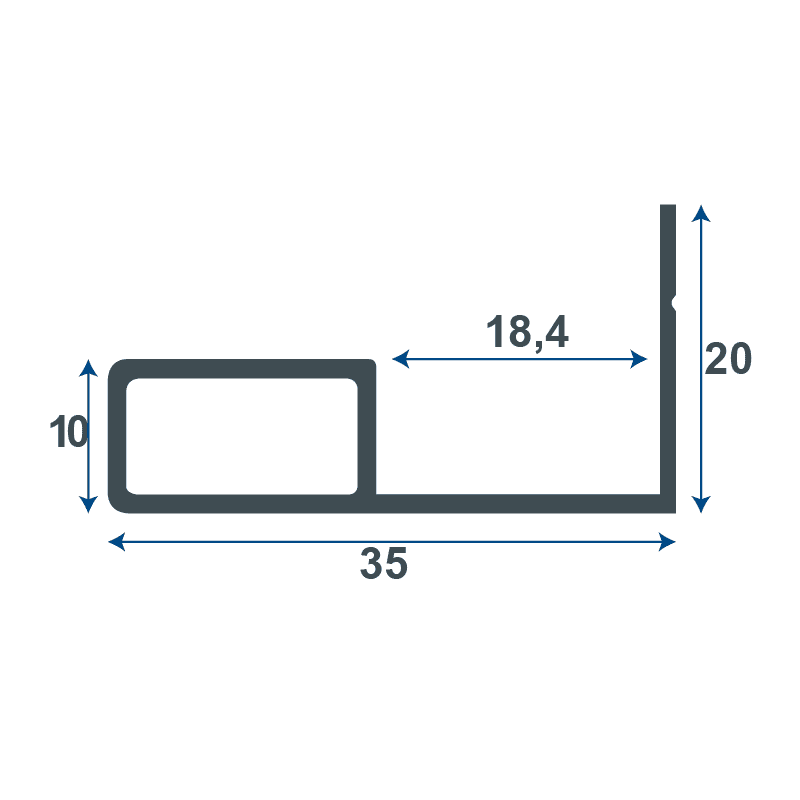 Aluminium P Type Long Handle - Teknik Çizim