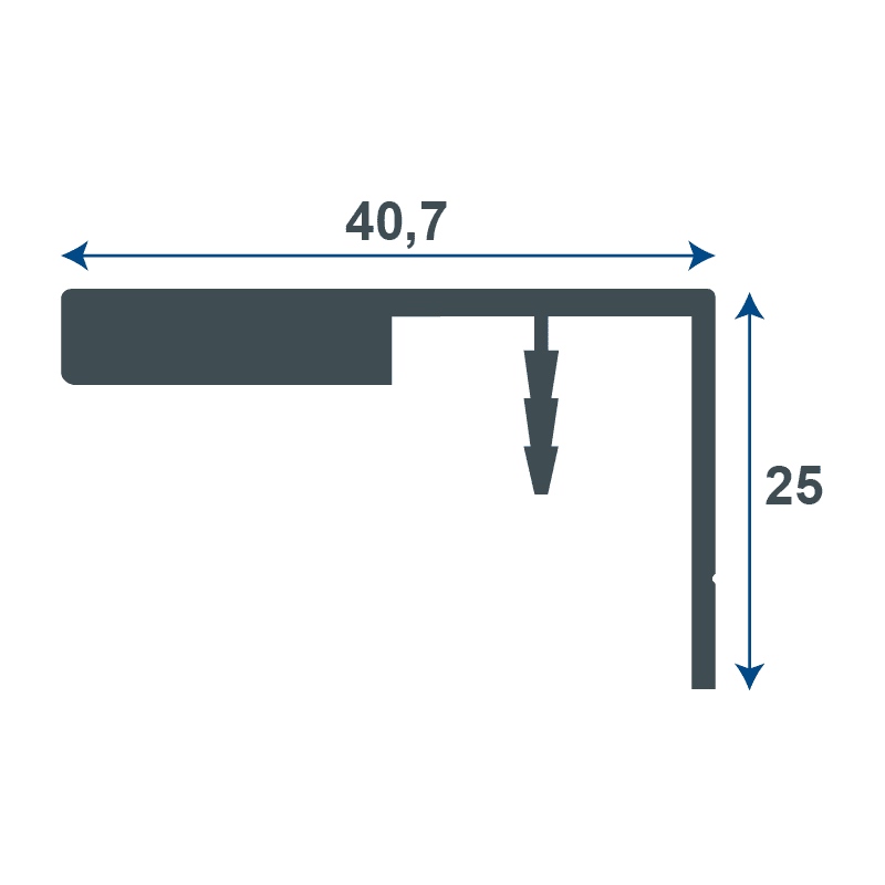 Built-In Type Integrated Size Handle In Aluminium Chipboard - Teknik Çizim