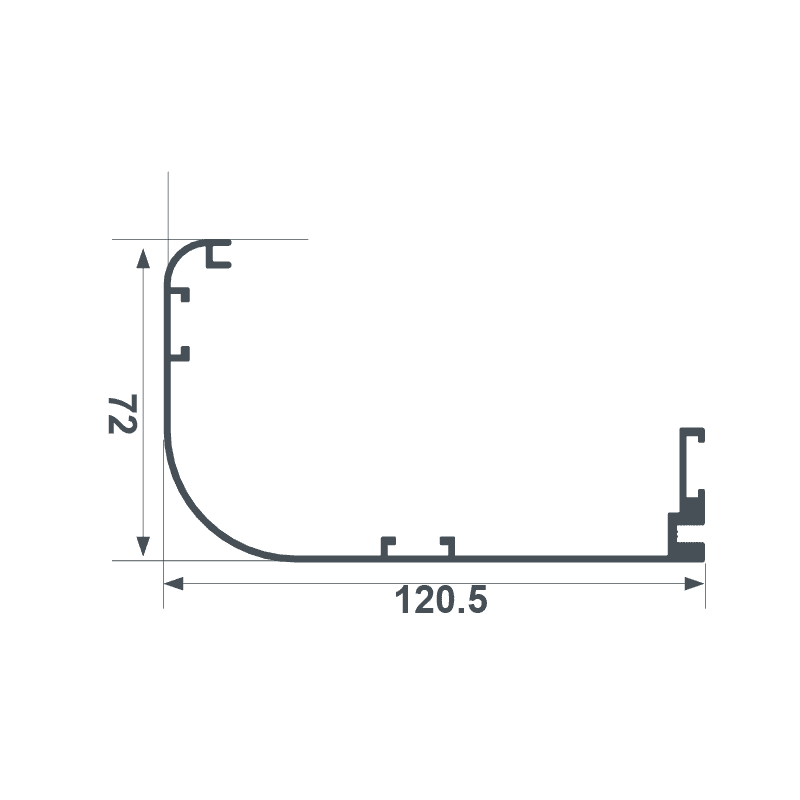12-18'lik Oval pervaz - Teknik Çizim
